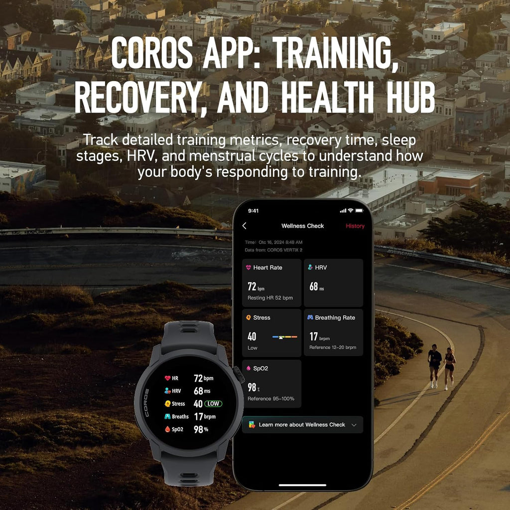 COROS PACE 4 Ultralight Sport GPS Watch  1.2" AMOLED Touchscreen 19 days of daily use  Voice Features  Advanced Training Tools  GPS  Heart Rate Monitor  Navigation  Run  Bike  and Ski - Black Silicone