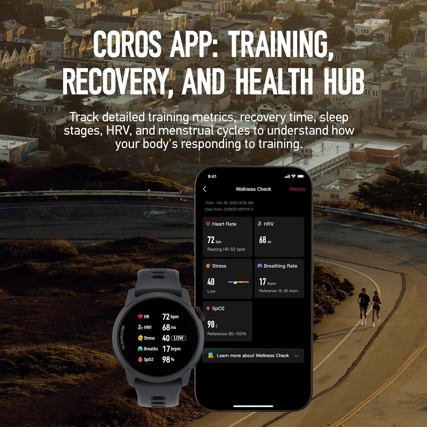 COROS PACE 4 Ultralight Sport GPS Watch  1.2" AMOLED Touchscreen 19 days of daily use  Voice Features  Advanced Training Tools  GPS  Heart Rate Monitor  Navigation  Run  Bike  and Ski - Black Silicone