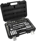 GreatNeck 82-Pc Mechanic Tool Set, SAE & Metric Socket and Ratchet Set, Mechanic Gifts, Tool Box with Tools, 1/4", 3/8", 1/2" Drive, Durable Storage Case