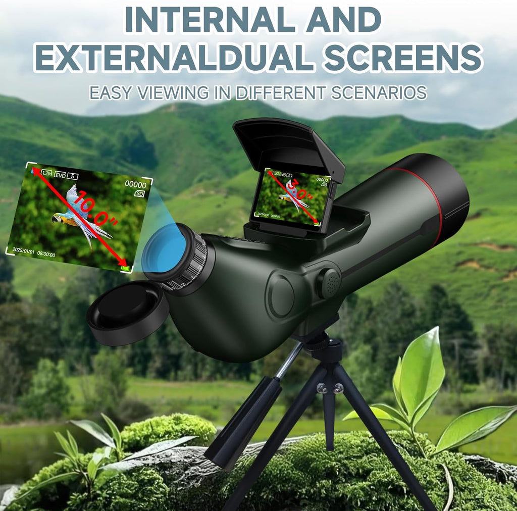 Smart Telescope  Professional Refractor Auto-focus Portable Digital Electronic Telescopes with 4K Astrophotography Camera  Internal And Externat Dual Screens Spotter for Adults and Beginners Astronomy
