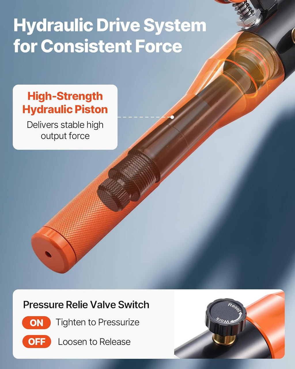 VEVOR Copper Pipe Crimping Tool, Hydraulic Driven Pro Press Tool with 1/2", 3/4", 1" Jaws, Copper Tube Fittings Crimper for Narrow Spaces, Straight & Bend Fittings - with Carrying Case