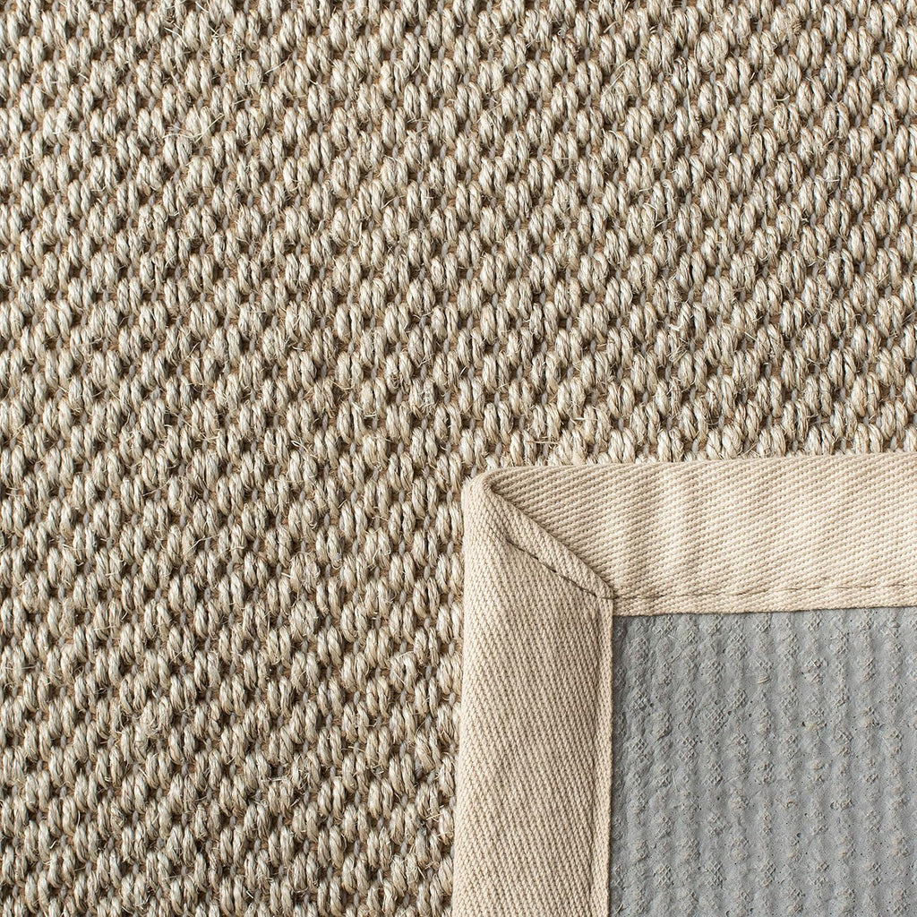 SAFAVIEH Area Rug 9' Square - Natural Fiber Collection - Marble & Beige, Sisal, Woven Design with Border (NF143C)