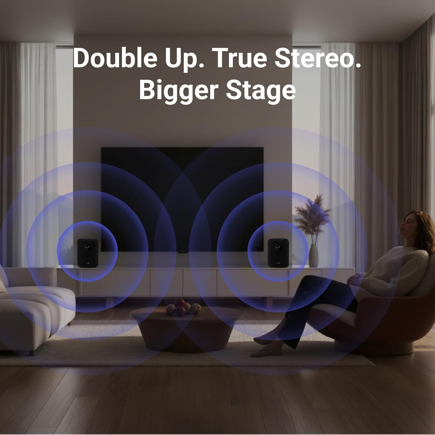 WiiM Sound Smart Speaker with 1.8″ Touch Display  Hi‑Res 24‑bit/192 kHz  AI RoomFit™ Room Correction  100W Peak  Wi‑Fi 6E/Bluetooth 5.3  Multi‑Room & Stereo Pairing  Remote Included  Black