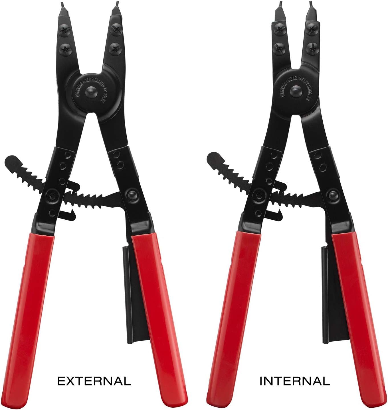 Neiko 02130A Heavy Duty 16" Snap Ring Plier Set, 2 Piece, External and Internal Pliers, Straight, 45°, 90° Tips