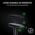 Razer Iskur V2 X NewGen Ergonomic Gaming Chair: Gen-2 EPU Leather with Cooltouch - Lumbar Support - Ultra-Wide Base - Foam Cushions - Adjustable 152 Degree Recline - 2D Armrests - Black/Green