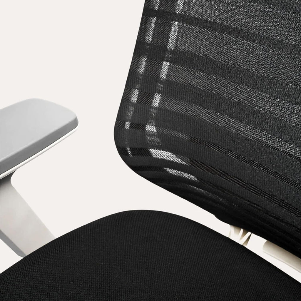 Branch Ergonomic Chair - A Versatile Desk Chair with Adjustable Lumbar Support, Breathable Mesh Backrest, and Smooth Wheels - Experience Optimal Comfort and Support - Sand - White