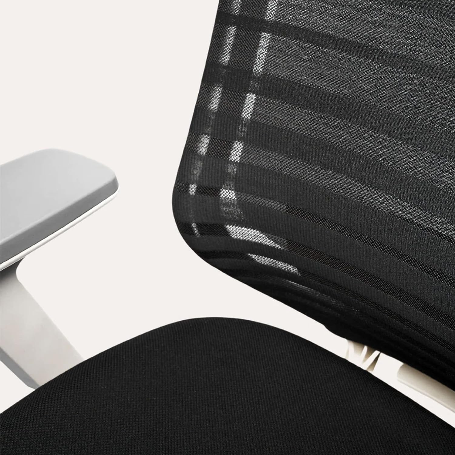 Branch Ergonomic Chair - A Versatile Desk Chair with Adjustable Lumbar Support, Breathable Mesh Backrest, and Smooth Wheels - Experience Optimal Comfort and Support - Sand - White