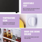 DEMULLER 2.4 Cu.Ft Small Refrigerator with Freezer Dorm Mini Fridge with Removable Plastic Shelves Mini Refrigerator Ideal for Home, Office,Dormitory Gray