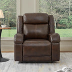 Watson & Whitely Genuine Leather Power Recliner Chairs for Adults, Wall Hugger RV Recliner with Power Headrest & Charging Ports, Electric Recliner Sofa Chair for Living Room, Dark Brown