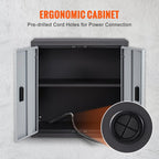 VEVOR Foldable Wall Cabinet, Metal Garage Locker Mounted 26" Small Tool Chest 240 LBS Loading Capacity Adjustable Shelf Magnetic Door File for Warehouse Office Home Black