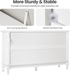 RoyalCraft 53" Wide 7 Drawer Dresser, White Dresser for Bedroom, Modern White Chest of Drawers with Solid Wood Legs and Painted Finish, Wooden Storage Closet Cabinet Organizer for Hallway, Living Room
