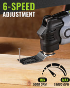 WORKPRO 20V Oscillating Tool Kit, Cordless and Brushless 19,000 RPM Orbiting Multi Tool with 6 Variable Speeds, 3.6°Oscillation Angle, 21pcs Saw Accessories, 1 Rechargeable Battery and Carrying Bag