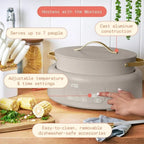 Multi-Cooker 6-Quart 10-in-1 Electric Multi Cooker, Digital Controls, Slow Cook, Steam, Sauté & Rice, Oven-Safe Nonstick Pot