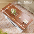 SEDETA 47.2" Farmhouse Smart Lift Top Coffee Table, Rectangle Coffee Table with Storage and Barn Door, Height Adjustable Coffee Table with Power Outlet for Living Room (White)