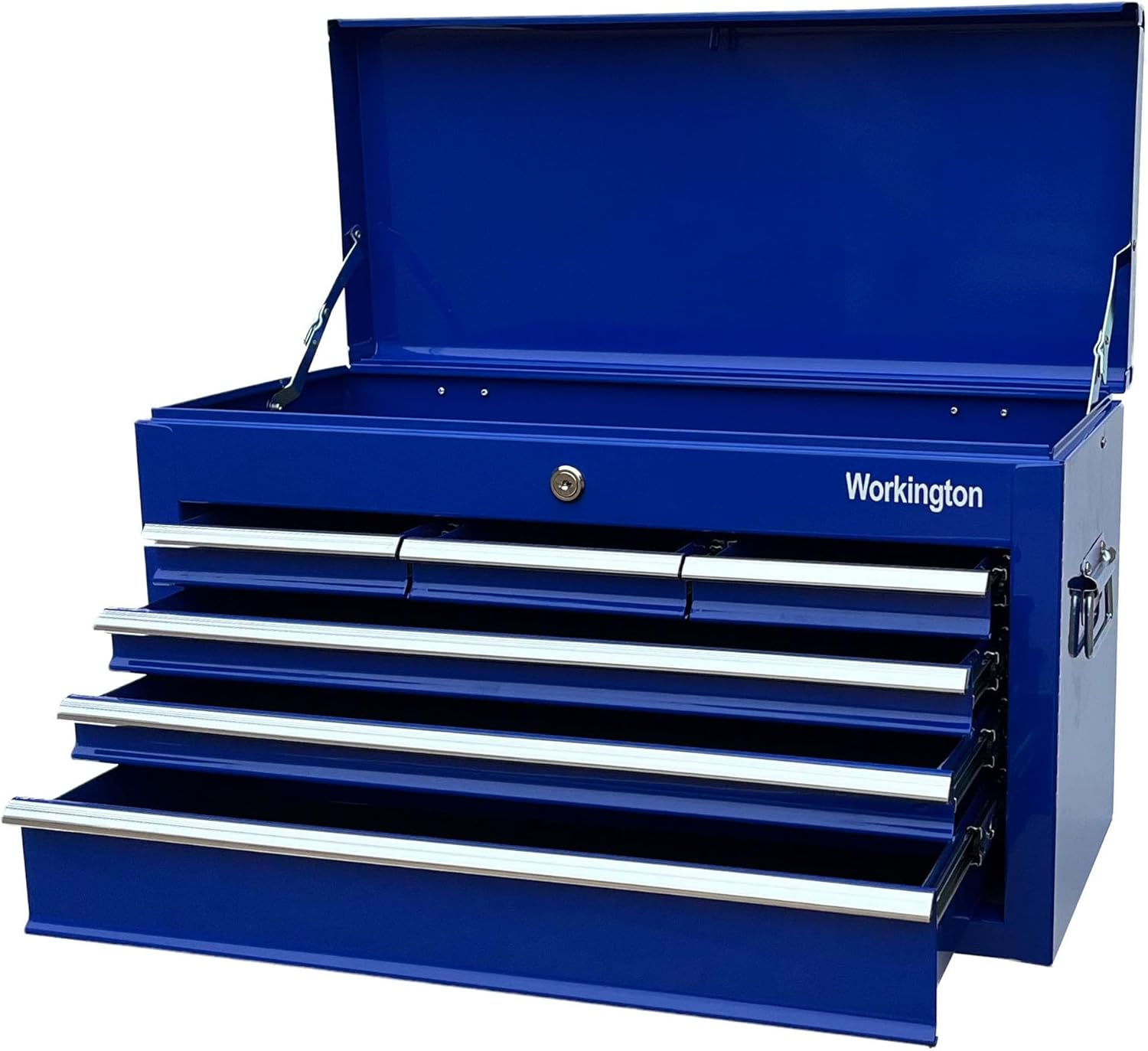 Workington Portable Metal Tool Chest with 6 Drawers, 24" 6-Drawer Tool Chest Cabinet with Ball Bearing Drawer Slides, Steel Tool Storage Box Organizer 4005 Blue