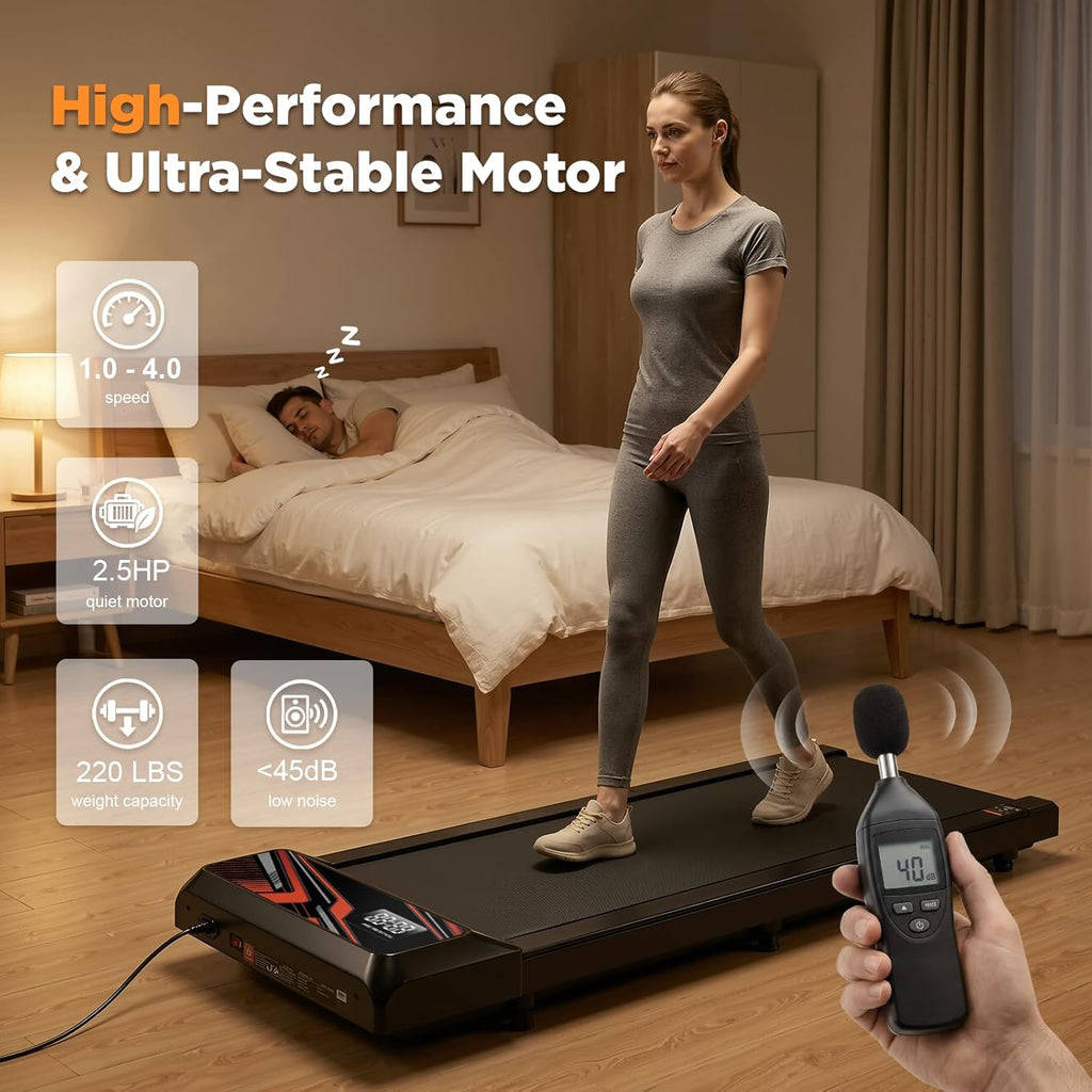 2.5HP Walking Mat with Incline pad,Under Desk Treadmill, Walking Running Pad with Remote, 3 in 1 Low Noise Small Mini Portable Treadmill with Led Screen, Compact Treadmills for Home, 265lbs Capacity