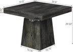 LITTLE TREE Dining Table for 4 People, 31.5-Inch Square Small Kitchen Table, Farmhouse Dinner Table with Sturdy Pedestal Base for Restaurant, Dining Room, Living Room, Grey