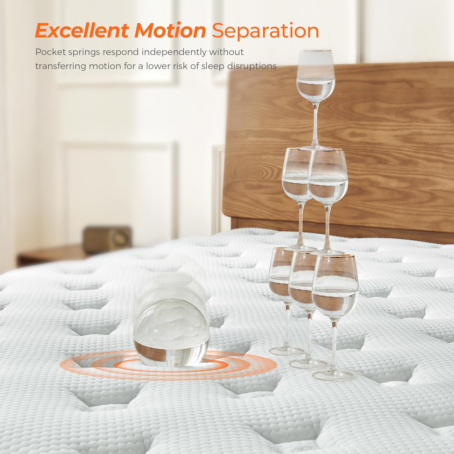 12 Inch Full Mattress, Medium Firm Full Size Hybrid Mattress with Pocket Springs for Breathability, Pressure Relief, Motion Isolation, Pro Coil Edge Support, CertiPUR-US Certified