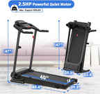 Treadmills for Home Treadmill with 5.6% Incline Walking Pad Treadmill Running Machine 3.0 HP Quiet Brushless, 350 Lbs Capacity, App, Heart Rate Monitor, Holder for Cup & Phone