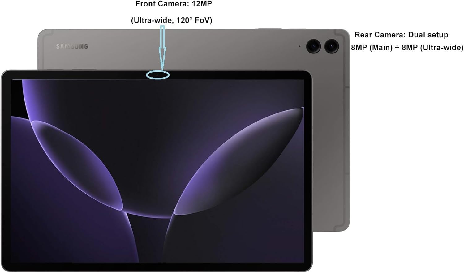SAMSUNG Galaxy Tab S9 FE+ Plus Android Tablet (12.4” Touchscreen  8GB RAM  256GB Storage  Long Battery Life  S Pen  1 Front Camera + 2 Rear Cameras  Lightweight Durable Design) SM-X610