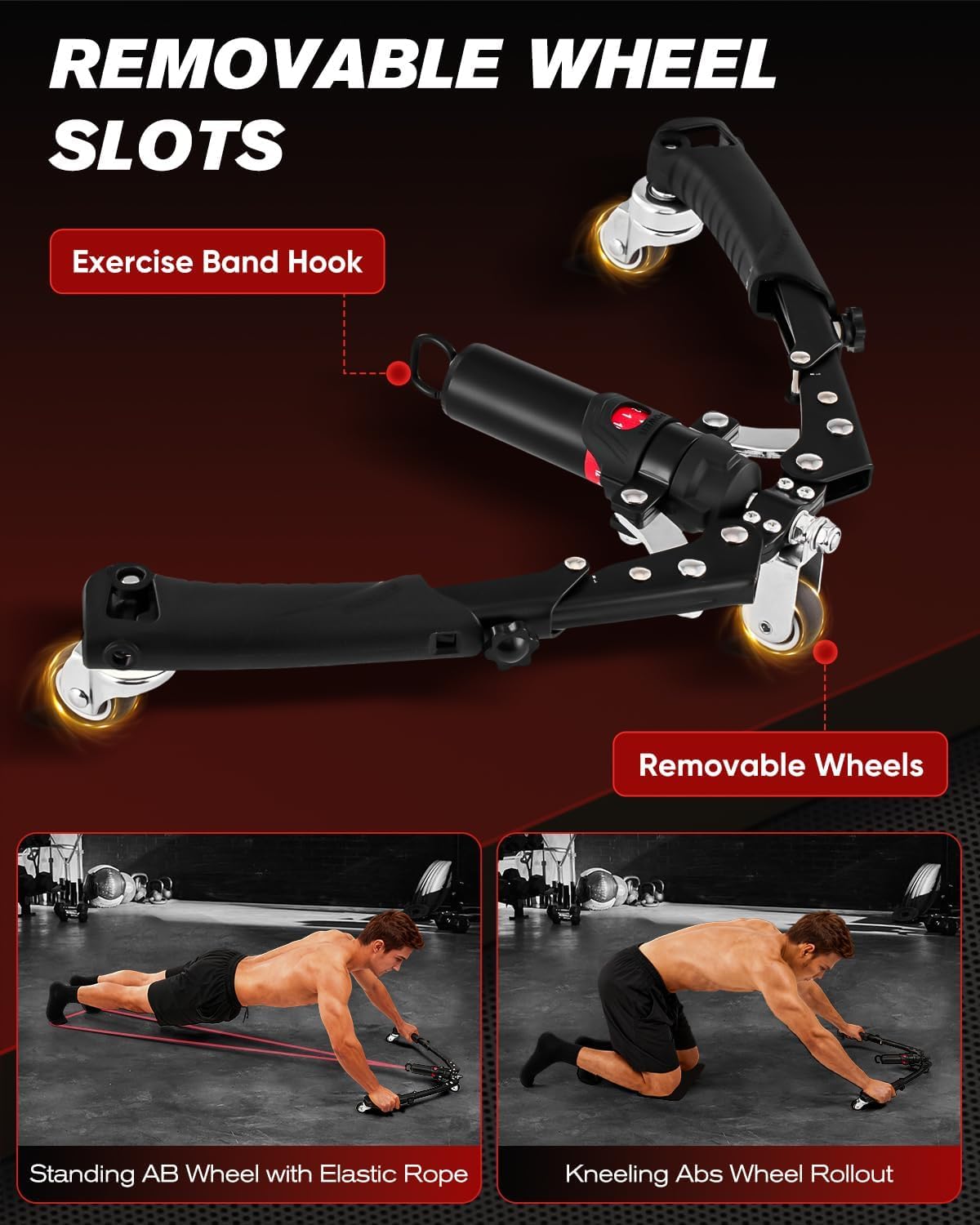 Twister Arm Trainer, 3-in-1 Hydraulic Chest Workout Equipment with Ab Roller Wheel, 22-440lbs for Men Women, Home Gym Equipment for Full Body Strength Training