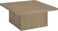 Coaster Home Furnishings - Devar - Wood - Square Coffee Table with Plinth Base, Geometric Design and Transitional Style - Living Room - Latte - 710918