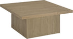 Coaster Home Furnishings - Devar - Wood - Square Coffee Table with Plinth Base, Geometric Design and Transitional Style - Living Room - Latte - 710918