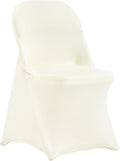 VEVOR Stretch Spandex Folding Chair Covers, Universal Fitted Chair Cover, Removable Washable Protective Slipcovers, for Wedding, Holiday, Banquet, Party, Celebration, Dining (30PCS Ivory White)