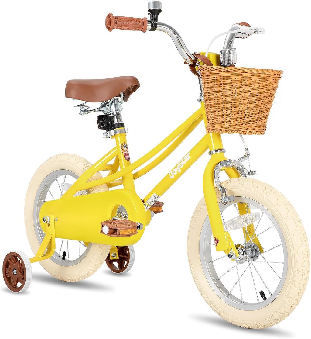 JOYSTAR Girls Bike for 2-12 Years Old Toddlers and Kids, 12" 14" 16" 18“ 20" Retro Style Kids Bike with Training Wheels, 18 20 Inch Children Bicycle with Kickstand