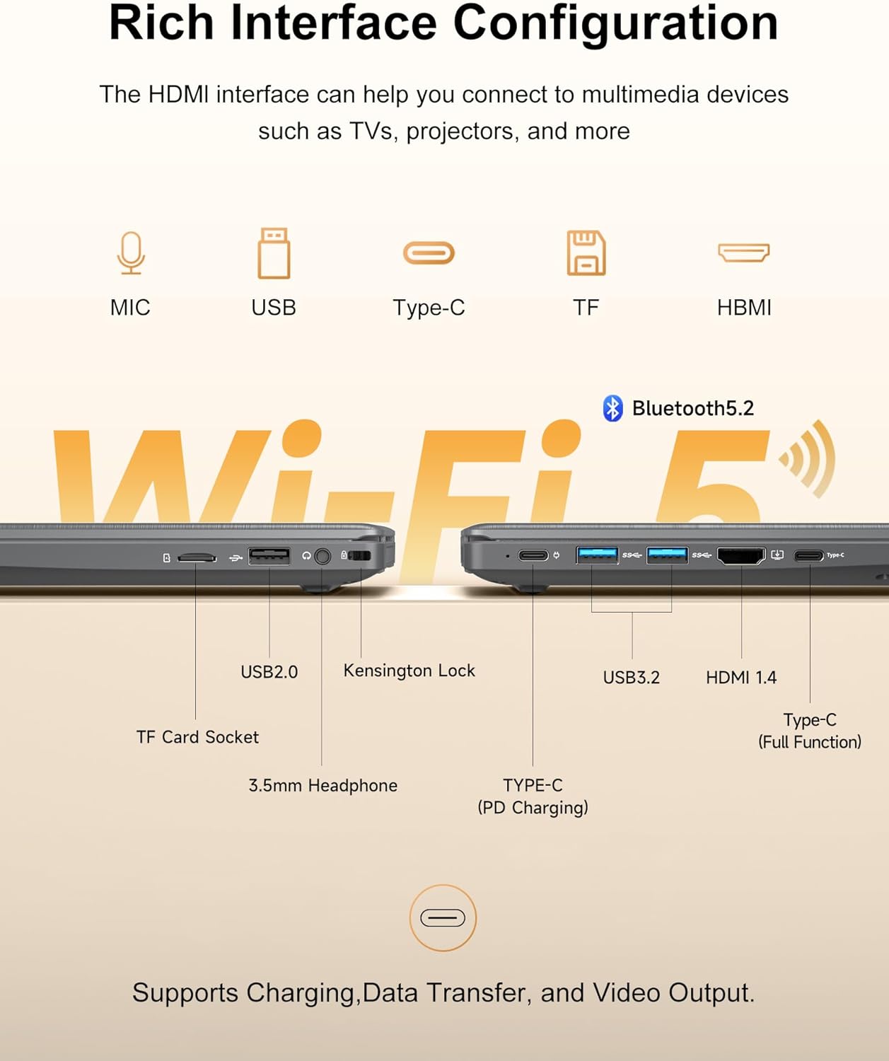 15.6" Laptop Computer  Laptop with 16GB RAM 512B SSD  Gold 6500Y (Up to 3.4GHz)  1080P FHD IPS Display  Type-C  HDMI  USB3.2  WIFI  Bluetooth  Long Battery Life  Laptops for Business & Student