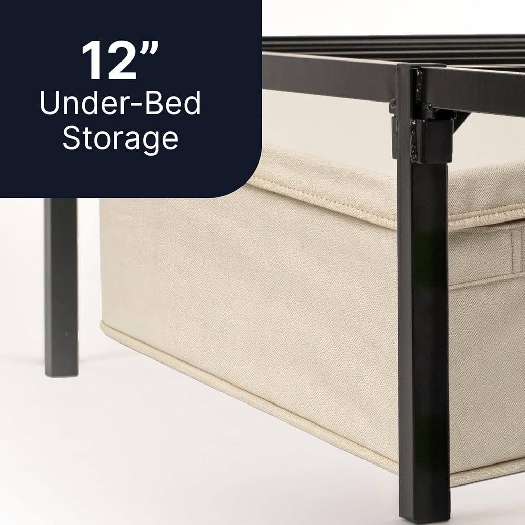 GhostBed Ultimate 11 Inch Memory Foam Mattress with Metal Platform Bed Frame Foundation with Slat Support Bundle - Firm Feel - CertiPUR-US Certified - King