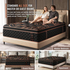 Quenn Hybrid Mattress 14 Inch, Medium Firm Gel Memory Foam & Pocket Springs - Motion Isolation & Pressure Relief for Back & Side Sleepers, CertiPUR-US Certified, 100 Night Trial