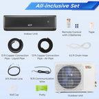 COSTWAY 12000 BTU Mini Split Air Conditioner & Heater, 21 SEER2 208-230V Inverter AC Unit Cools Rooms up to 750 Sq. Ft, Energy Star Split AC w/Heat Pump