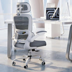 TRALT Office Chair Ergonomic Desk Chair, 330 LBS Home Mesh Office Desk Chairs with Wheels, Comfortable Gaming Chair, High Back Office Chair for Long Hours (White)