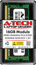 A-Tech 16GB DDR4 2666MHz PC4-21300 (PC4-2666V) CL19 SODIMM 1.2V 260-Pin Non-ECC SO-DIMM Laptop Notebook RAM Memory Module