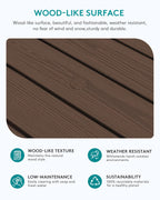 SERWALL Outdoor Coffee Table with 1.69" Umbrella Hole, HDPE Patio Coffee Table for Outside, Rectangle, Coffee