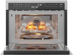 Pemberly Row 24 in. Stainless Steel Convection Oven with Microwave, 1.5 cu. ft., 1700-Watt, Built-In Electric Appliance, LCD Panel, Child Lock, Kitchen Cooking and Heating