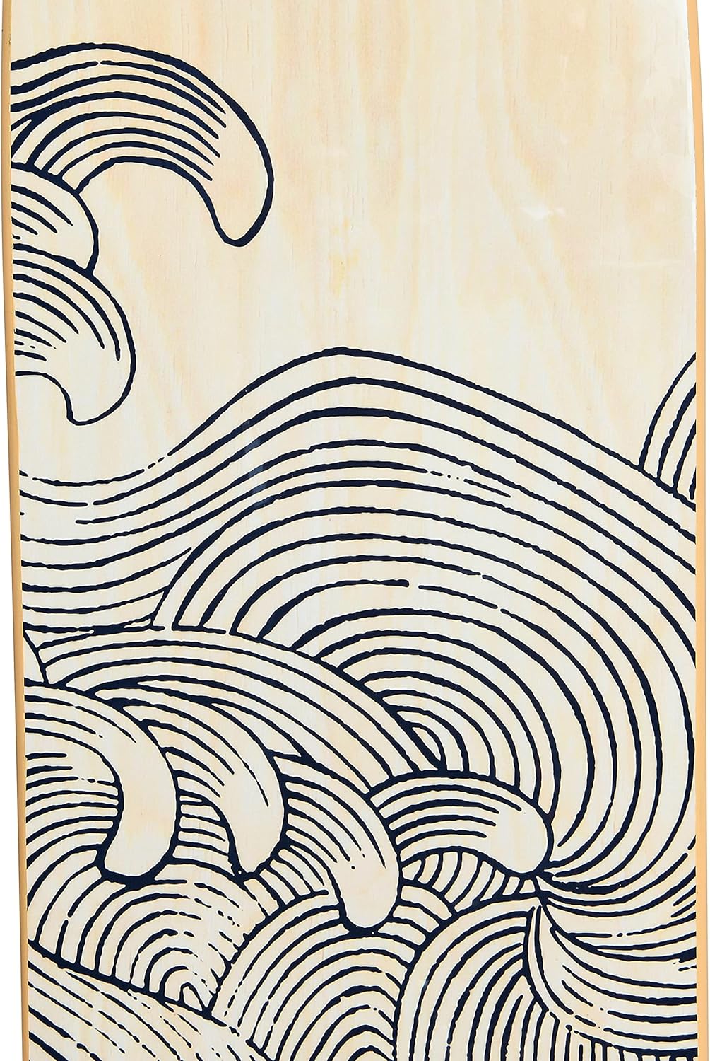 Creative Co-Op Coastal Decorative Surfboard Wall Décor, Wave Design Overlaid On Natural Wood, Hangs Vertical or Horizontal