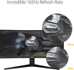 ASUS VG34VQL1B TUF 34 Inch Curved Gaming Monitor - WQHD (3440x1440)  165Hz  1ms  Extreme Low Motion Blur  FreeSync Premium  Eye Care  Height Adjustable  DisplayHDR 400  DisplayPort  HDMI  USB