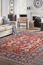 Keen Home Design 10x14 Rug - Machine Washable Area Rug with Non-Slip Backing, Ideal for Living Room, Dining Room, Bedroom - Vintage, Easy Clean, Durable, Low Pile Rug - (9'7" x 14')