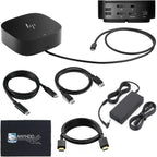 HP Docking Station for Laptop Dual Monitor and Charging Bundle - HP USB-C G5 Dock 5TW10AA / 5TW10UT / 5TW10AA#ABB with 120W Adapter  HDMI  DisplayPort  USB-C Cables & Microfiber Cleaning Cloth