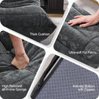Bean Bag Chairs for Adults Giant Bean Bag Chair Memory Foam BeanBag Chair Bean Bag Sofa with Filler Faux Fur Fireside Beanbags Lazy Sofa for Living Room Bedroom Office (Darkgrey Chenille, Single)