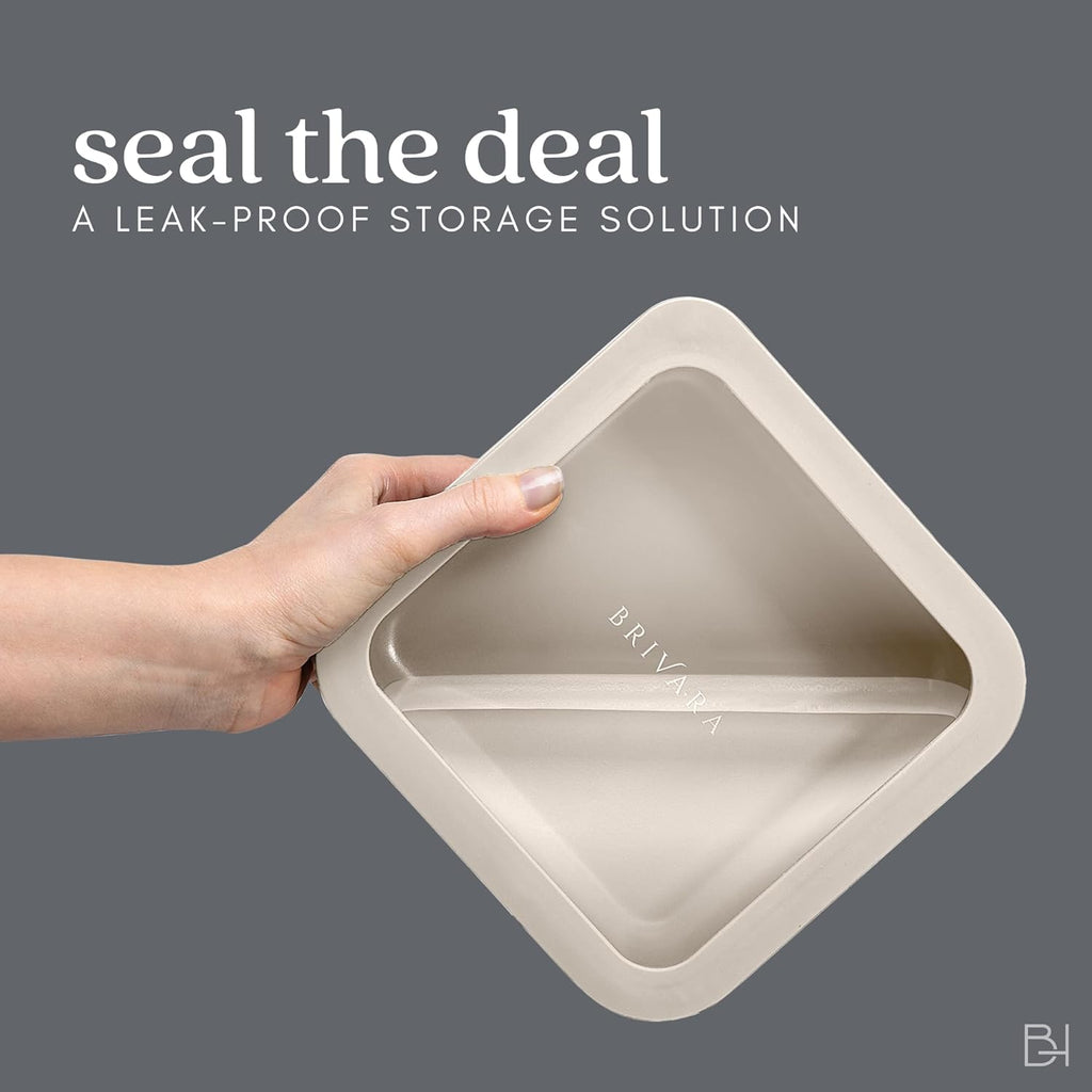 Ceramic Coated Glass Food Storage Containers | No PTFE, PFOA, PFAS, and BPA | Reusable Non Toxic Meal Prep Containers with Glass Lids | Easy To Store | 10 Piece Set Crema