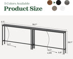 SUPERJARE 78.8 Inch Narrow Console Table with Outlet, Sofa Tables, Behind Couch Table, Long Entryway Tables with Charging Station, for Living Room, Black