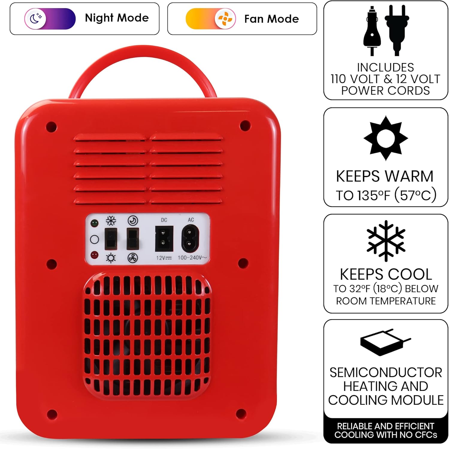 Coca Cola World 1971 Series Portable 6 Can Thermoelectric Mini Fridge Cooler/Warmer, 4 L/4.2 Quarts Capacity, 12V DC/240V AC for Home, Dorm, car, Boat, Beverages, Snacks, Skincare, Cosmetics