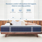 Coolvie King Mattress 12 inch, Tight Top Deep Sleep Mattresses with Extra Lumbar & Hip Support, Medium to Firm Hotel Collection Hybrid Sleep System for Supportive, Breathable Bed in a Box King Size