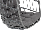 Yechen Hanging Egg Chair Outdoor Without Stand Indoor, Aluminum Foldable Swing Egg Chairs - Wicker Rattan Hammock Egg Porch Swing with UV Resistant Cushions for Bedroom Patio Balcony