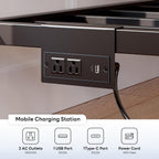 LIKIMIO Full Corner Bed Frame with Storage Drawers and Charging Station, Modern Full Daybed with LED Lights and Upholstered Guardrail, Gray