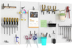 4 PCS - 12" W x 24" H x 0.78" D Metal Pegboard Wall Organizer, Compatible with All 1/8" and 1/4" Hooks, Suitable for Wall Home, Garage Tool Storage, Office Organization, Craft Room, Kitchen