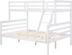 Softa Twin Over Full Bunk Bed with Ladder,Wooden Bunk Bed with High Guardrail and Ladder for Kids, Teens, Dorm Rooms, and Guest Rooms,No Box Spring Needed